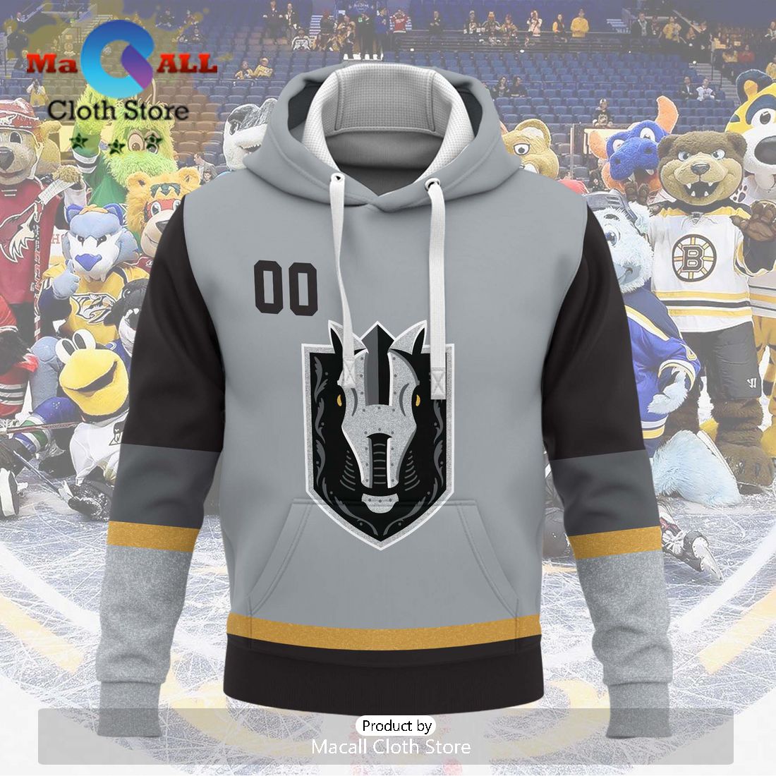 Personalized AHL Henderson Silver Knights 2024 Grey Hoodie