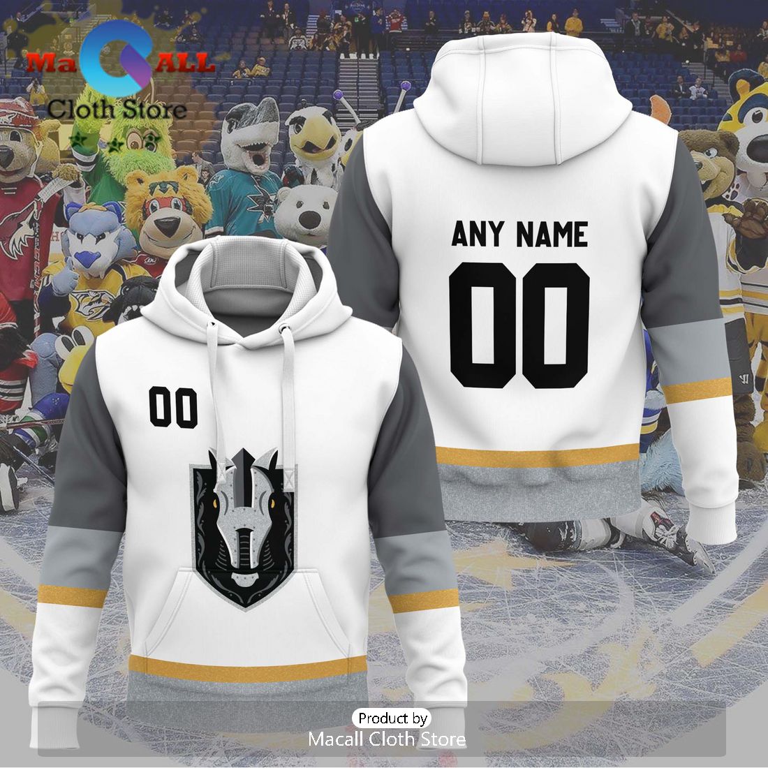 Personalized AHL Henderson Silver Knights 2024 White Hoodie