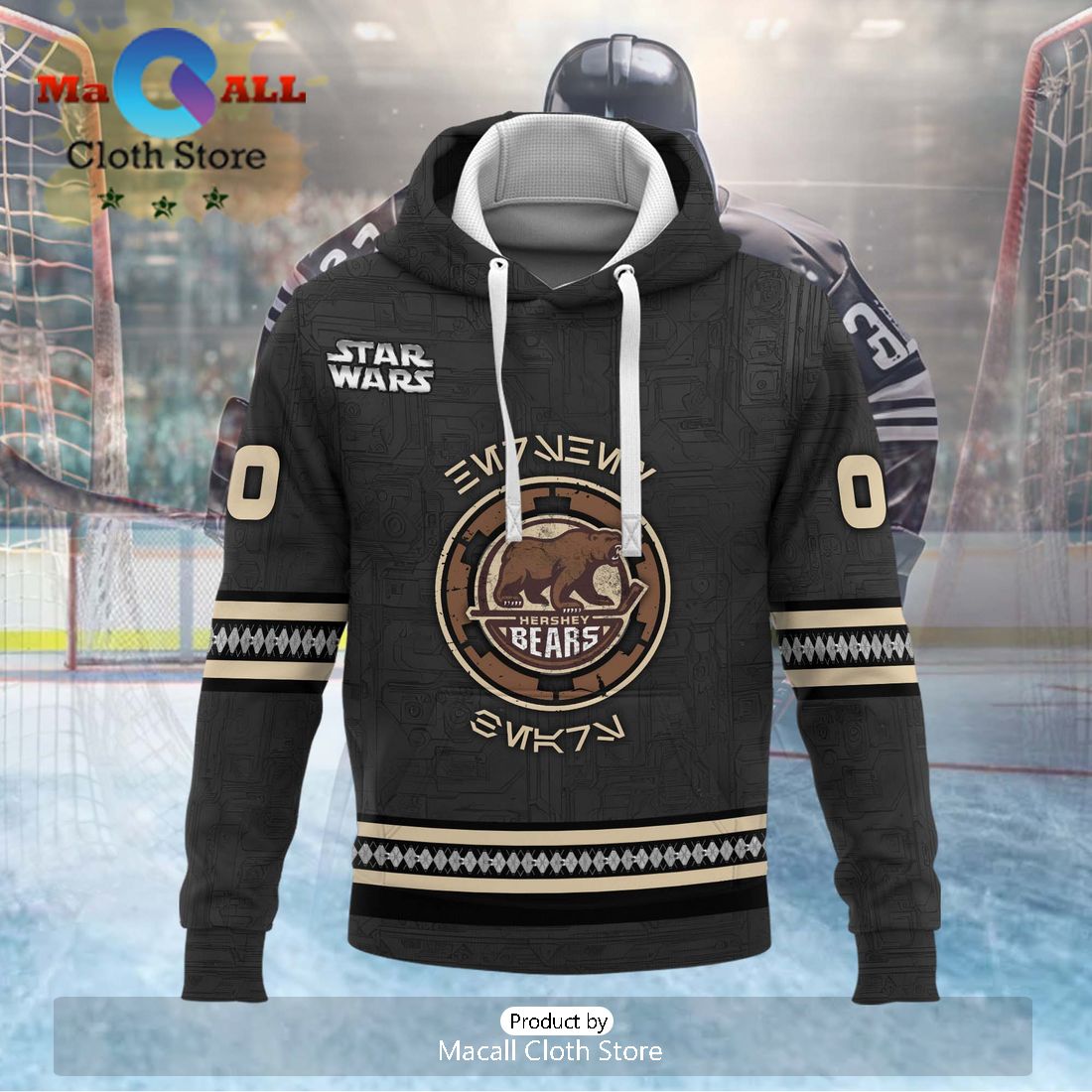 Personalized AHL Hershey Bears 2024 Black Hoodie