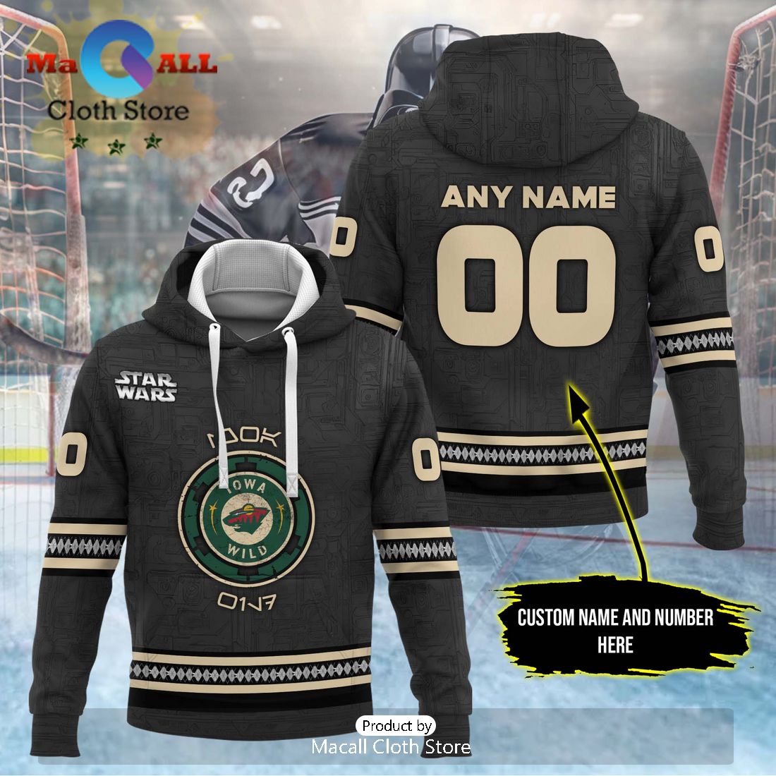 Personalized AHL Iowa Wild 2024 Black Hoodie