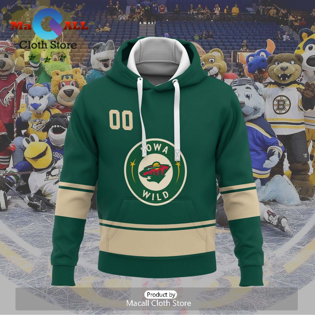 Personalized AHL Iowa Wild 2024 Green Hoodie