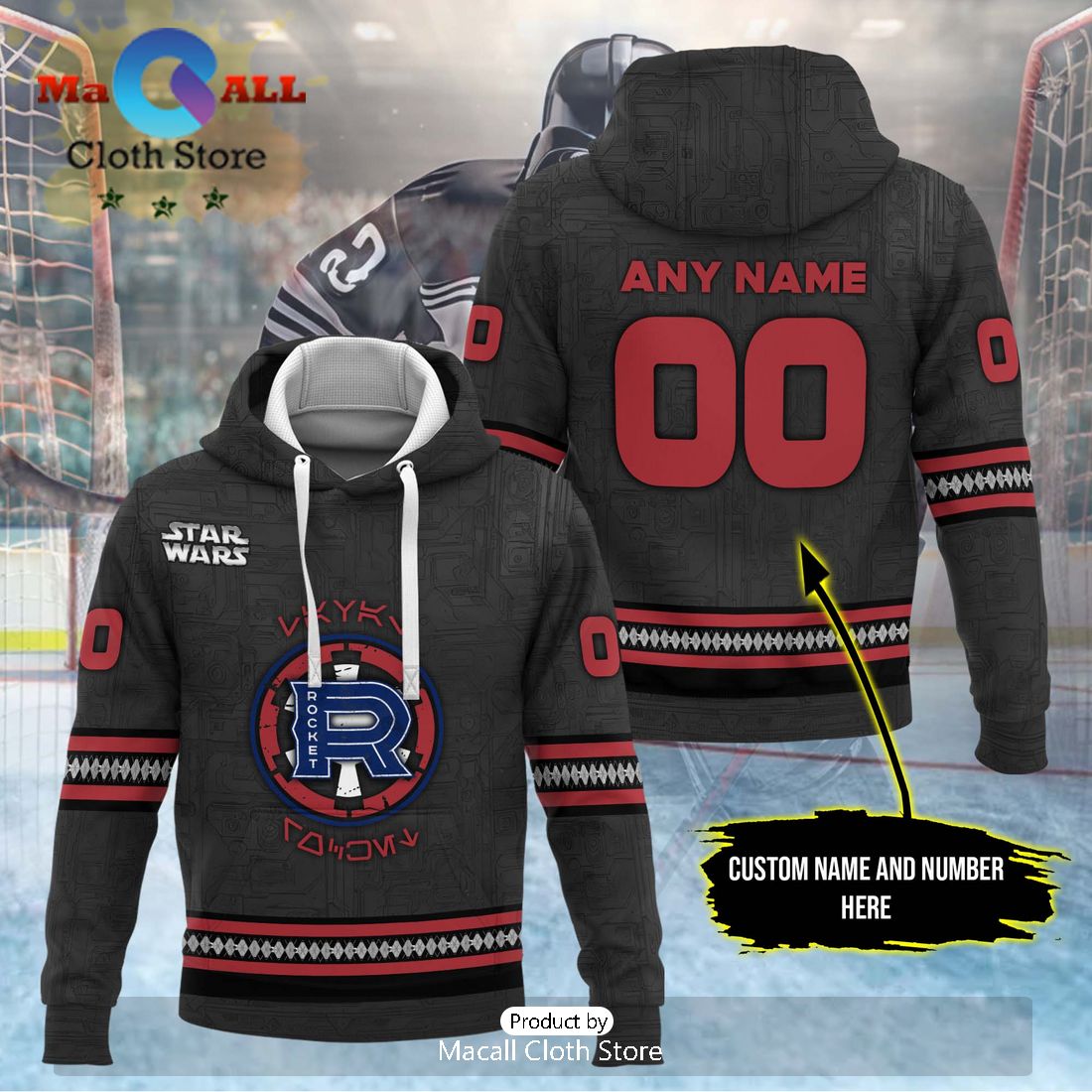 Personalized AHL Laval Rocket 2024 Black Hoodie