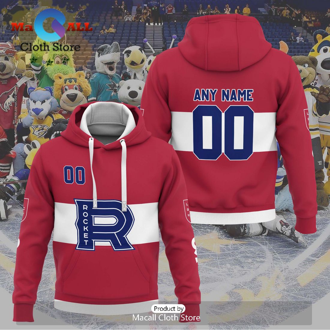 Personalized AHL Laval Rocket 2024 Red Hoodie