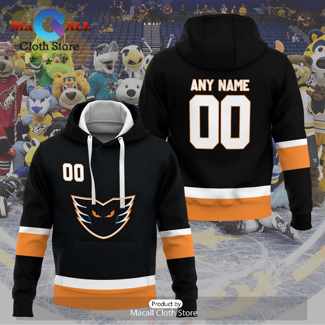 Personalized AHL Lehigh Valley Phantoms 2024 Black Hoodie