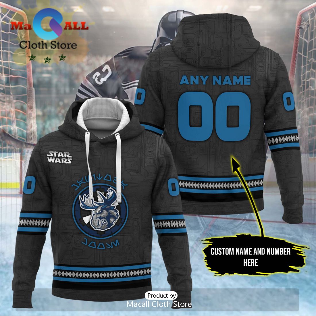 Personalized AHL Manitoba Moose 2024 Black Hoodie