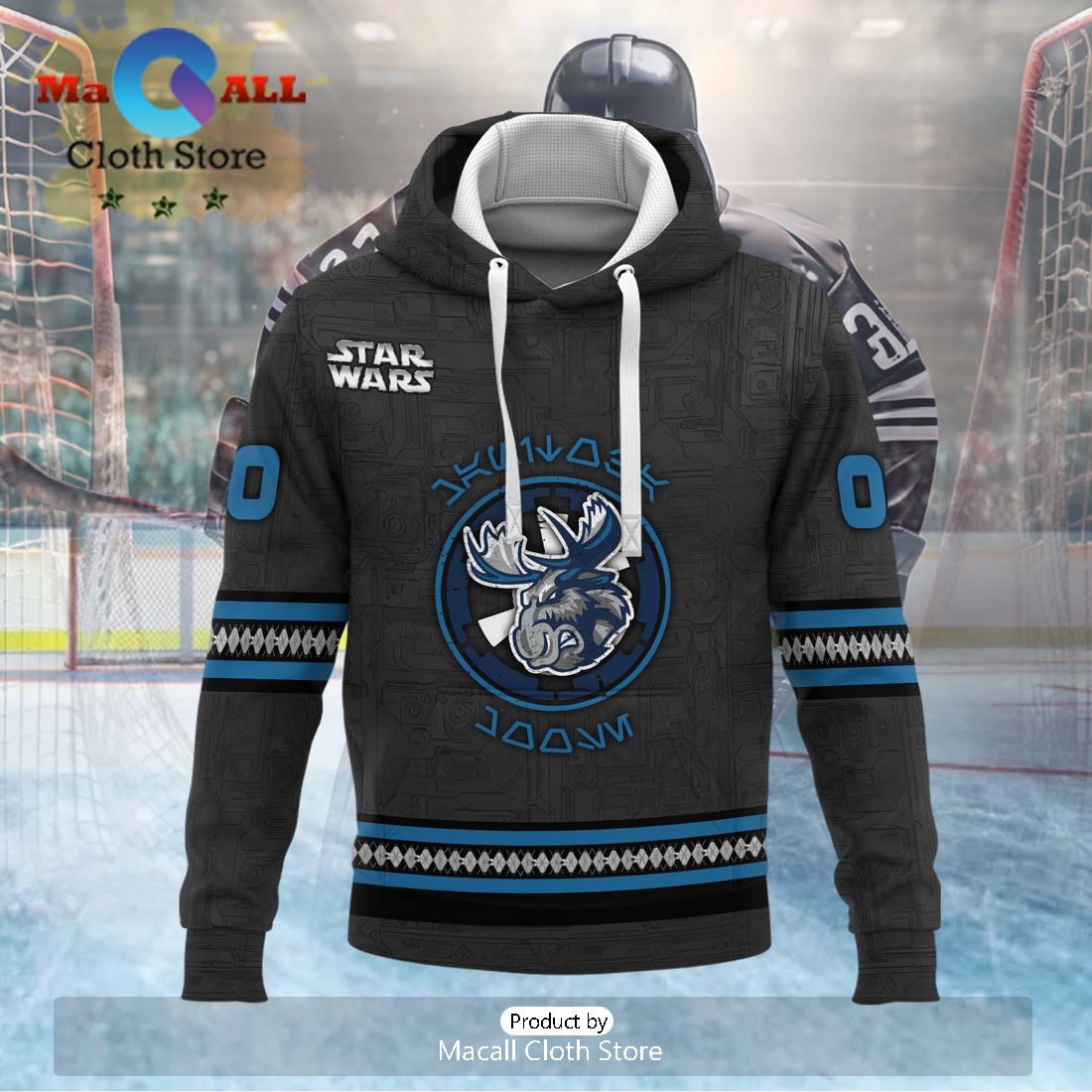 Personalized AHL Manitoba Moose 2024 Black Hoodie