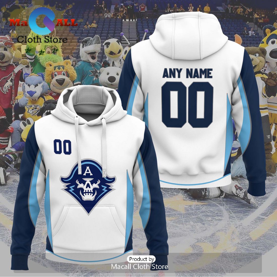 Personalized AHL Milwaukee Admirals 2024 White Hoodie