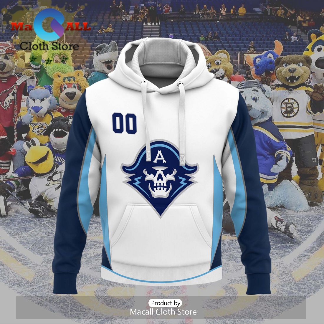 Personalized AHL Milwaukee Admirals 2024 White Hoodie