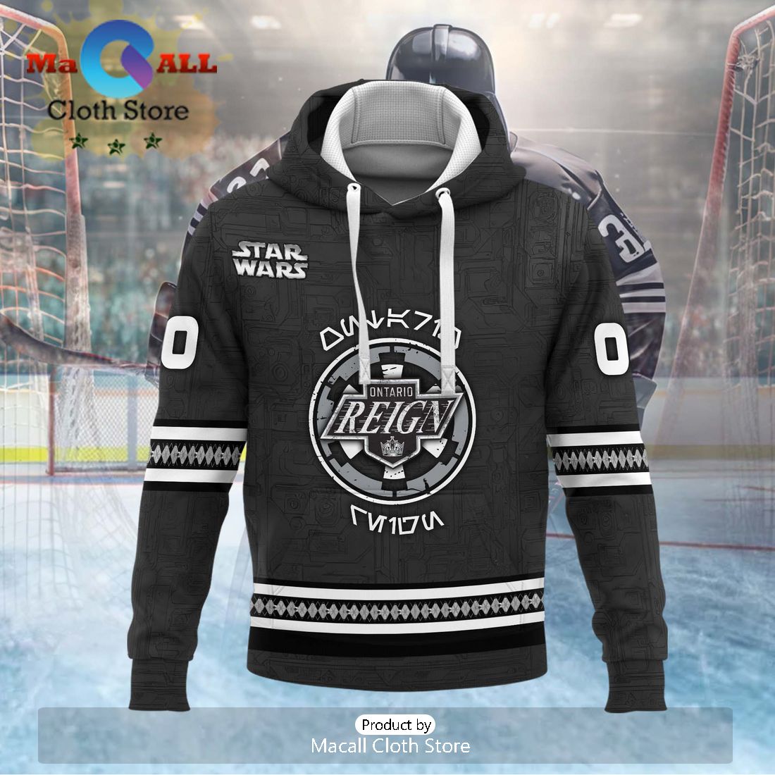 Personalized AHL Ontario Reign 2024 Black Hoodie