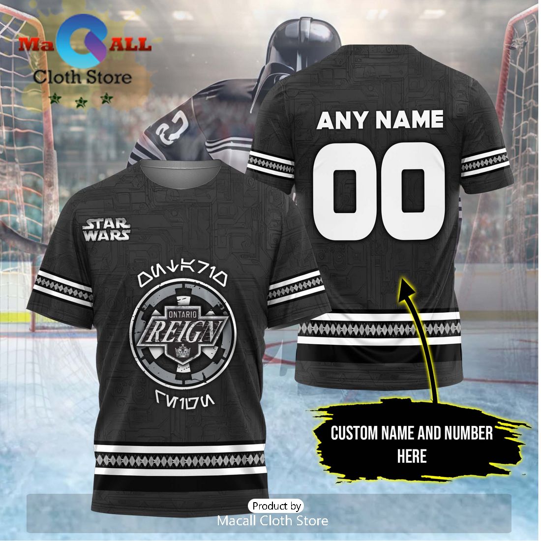 Personalized AHL Ontario Reign 2024 Black Hoodie