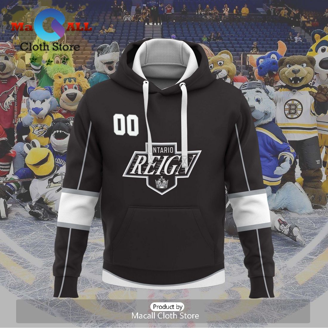 Personalized AHL Ontario Reign 2024 Grey Hoodie