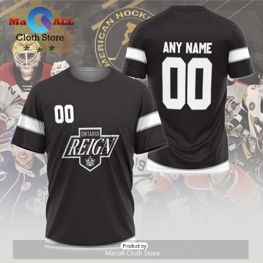Personalized AHL Ontario Reign 2024 Grey Hoodie