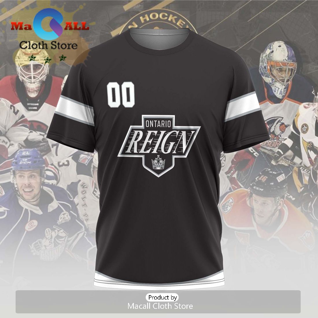 Personalized AHL Ontario Reign 2024 Grey Hoodie
