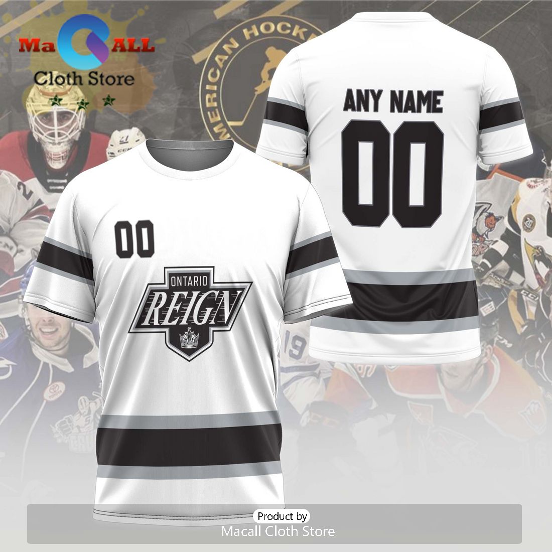 Personalized AHL Ontario Reign 2024 White Hoodie