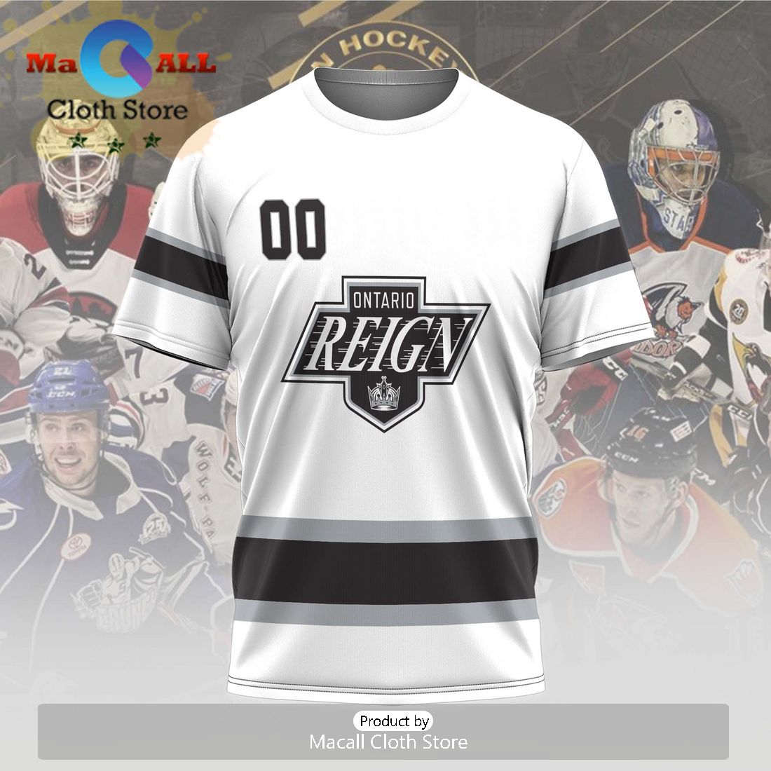 Personalized AHL Ontario Reign 2024 White Hoodie