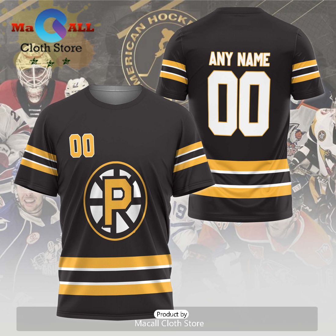 Personalized AHL Providence Bruins 2024 Black Hoodie
