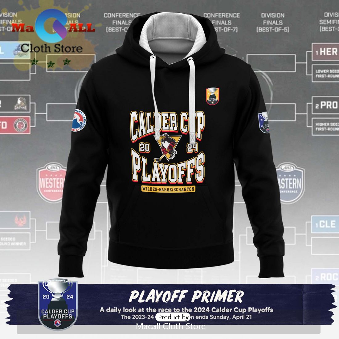 Personalized AHL Providence Bruins 2024 Playoffs Black Hoodie