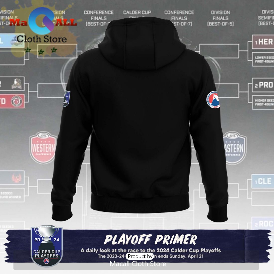 Personalized AHL Providence Bruins 2024 Playoffs Black Hoodie