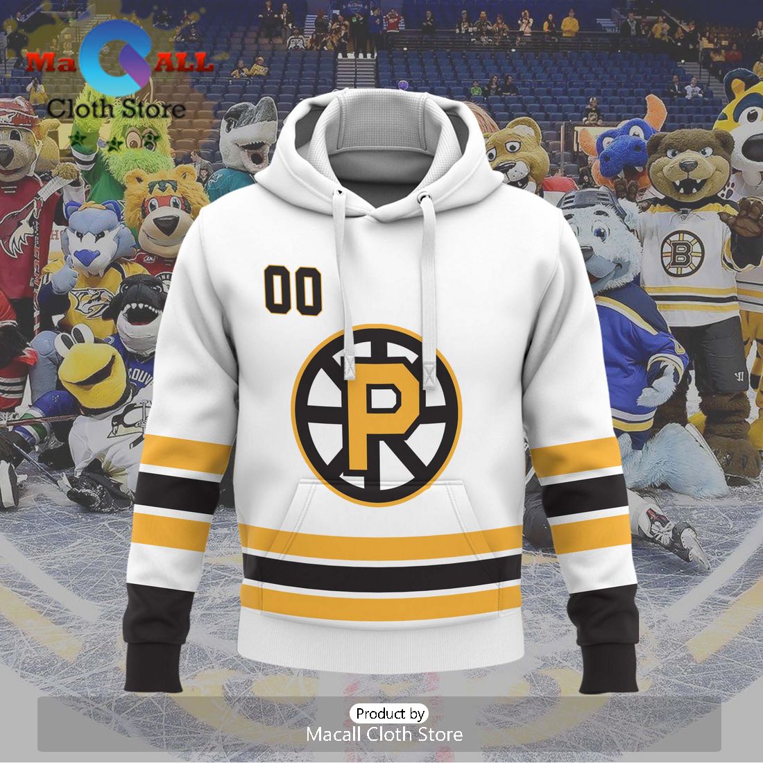 Personalized AHL Providence Bruins 2024 White Hoodie