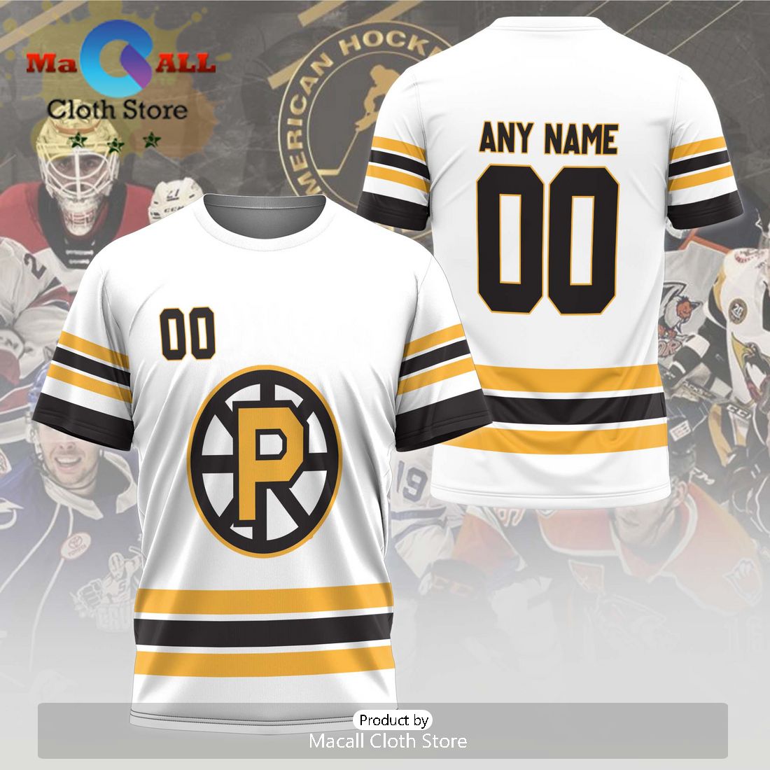 Personalized AHL Providence Bruins 2024 White Hoodie
