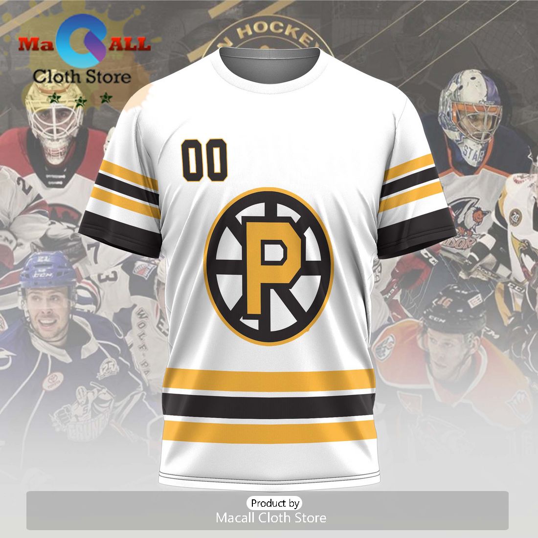 Personalized AHL Providence Bruins 2024 White Hoodie