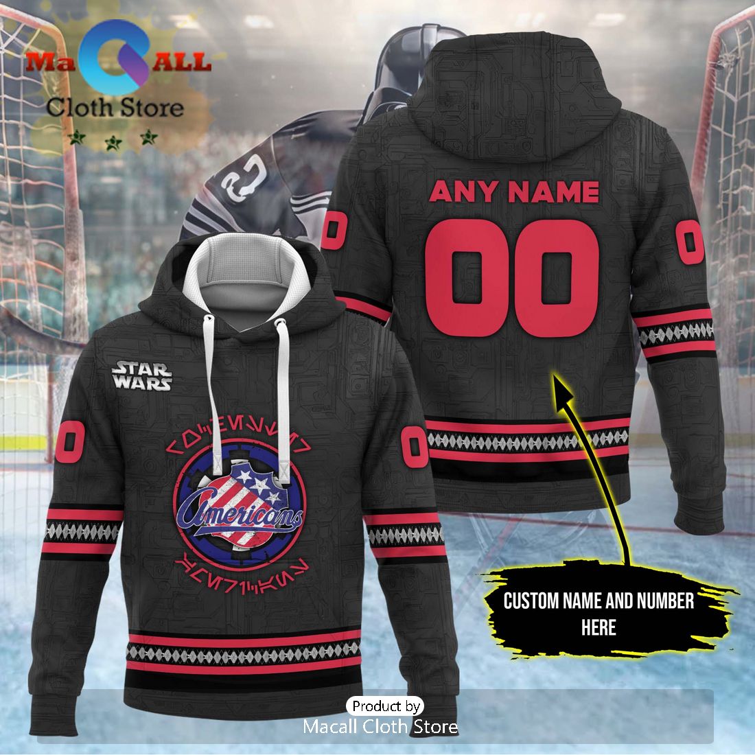 Personalized AHL Rochester Americans 2024 Grey Hoodie