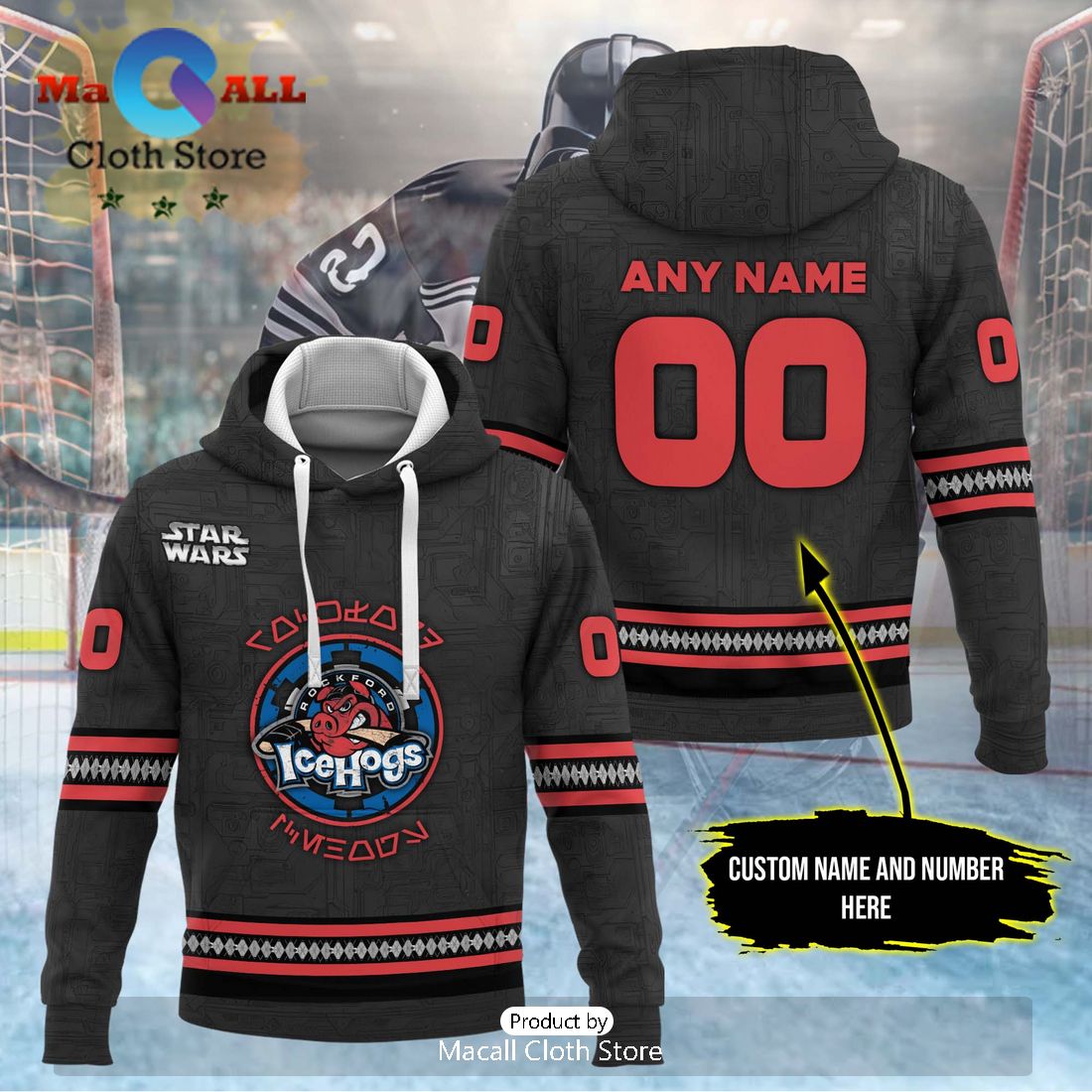 Personalized AHL Rockford IceHogs 2024 Grey Hoodie
