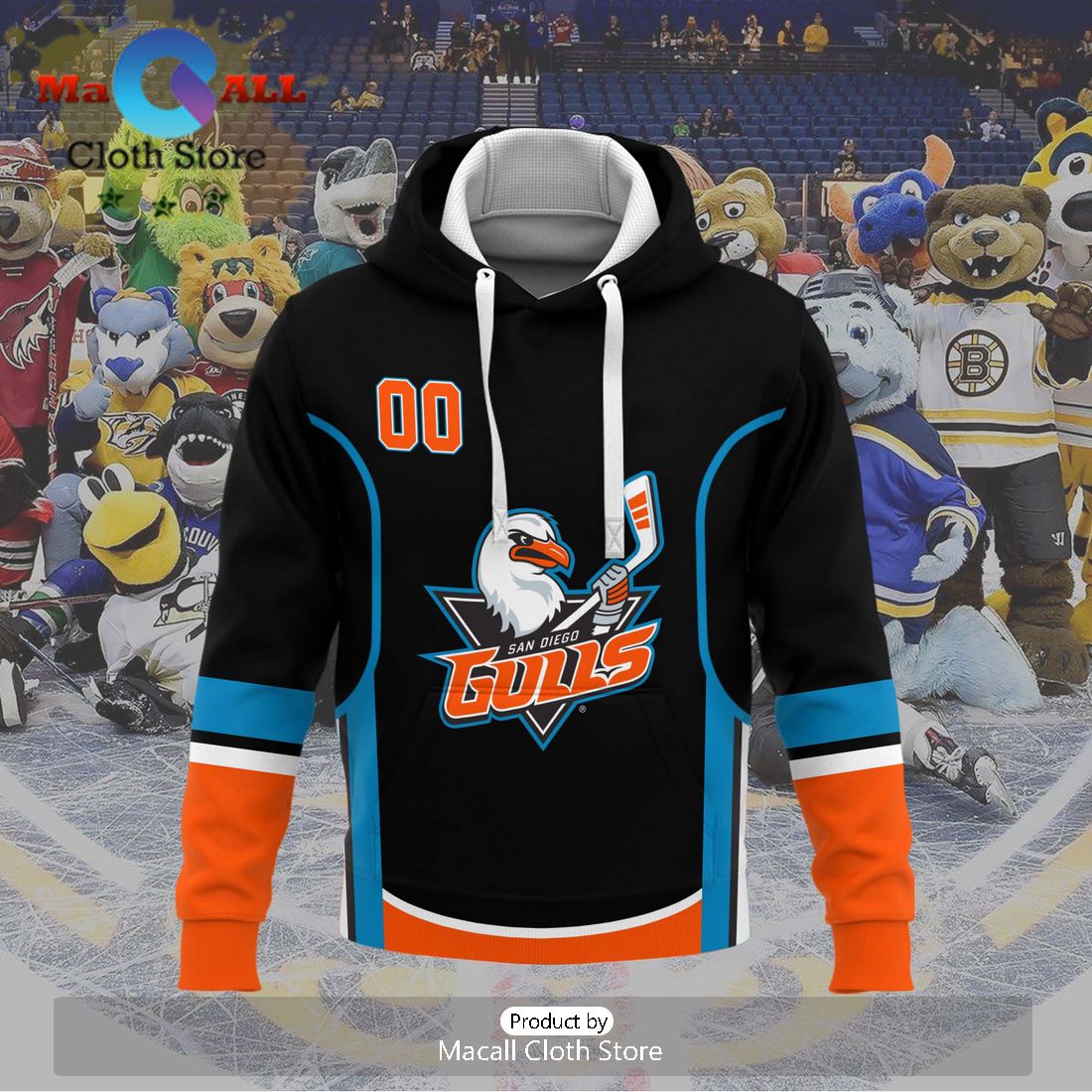 Personalized AHL San Diego Gulls 2024 Black Hoodie