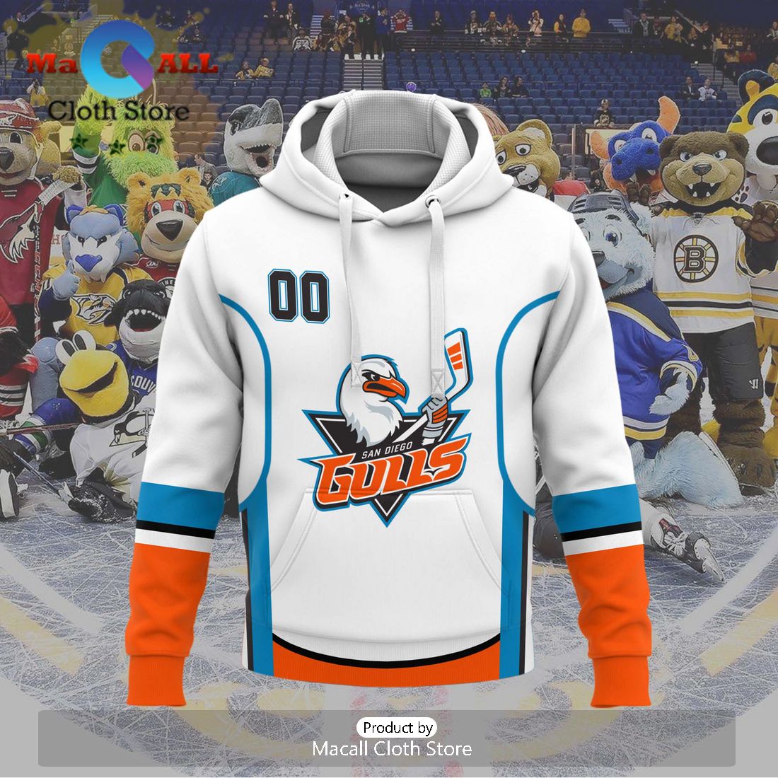 Personalized AHL San Diego Gulls 2024 White Hoodie