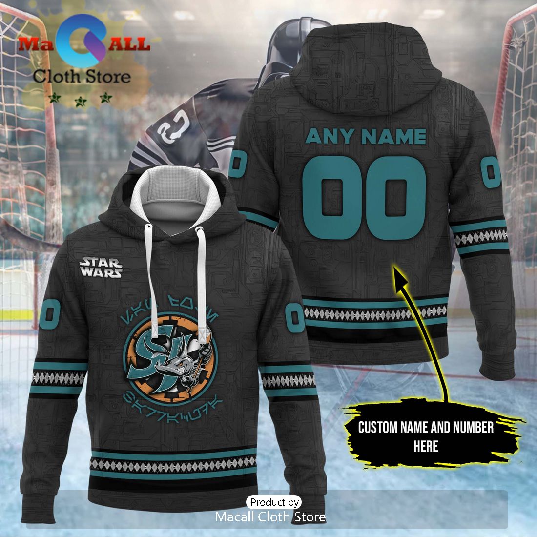Personalized AHL San Jose Barracuda 2024 Black Hoodie