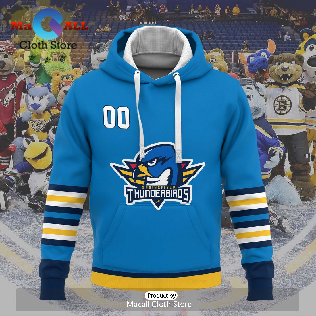 Personalized AHL Springfield Thunderbirds 2024 Blue Hoodie