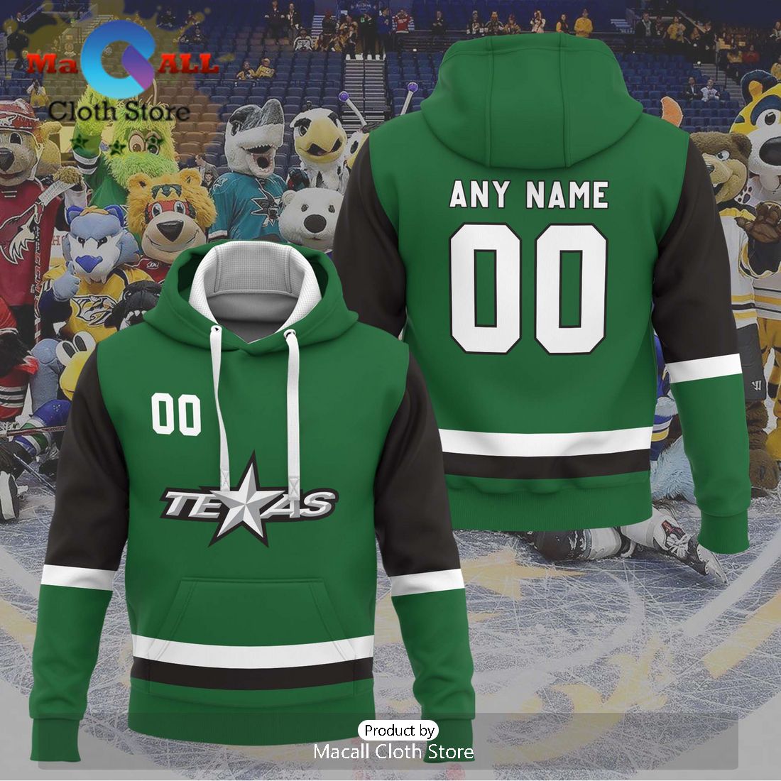 Personalized AHL Texas Stars 2024 Green Hoodie