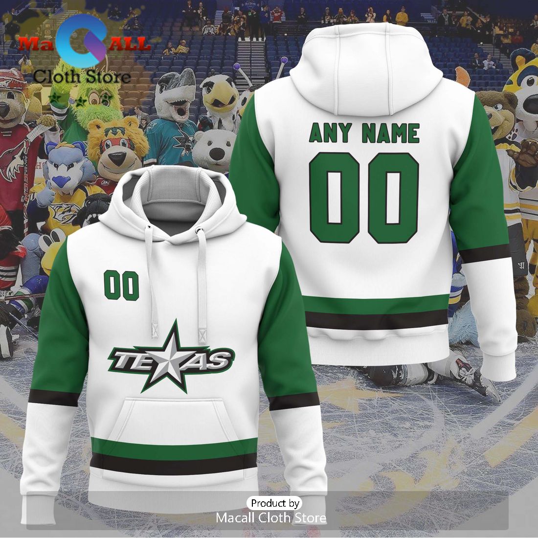 Personalized AHL Texas Stars 2024 White Hoodie