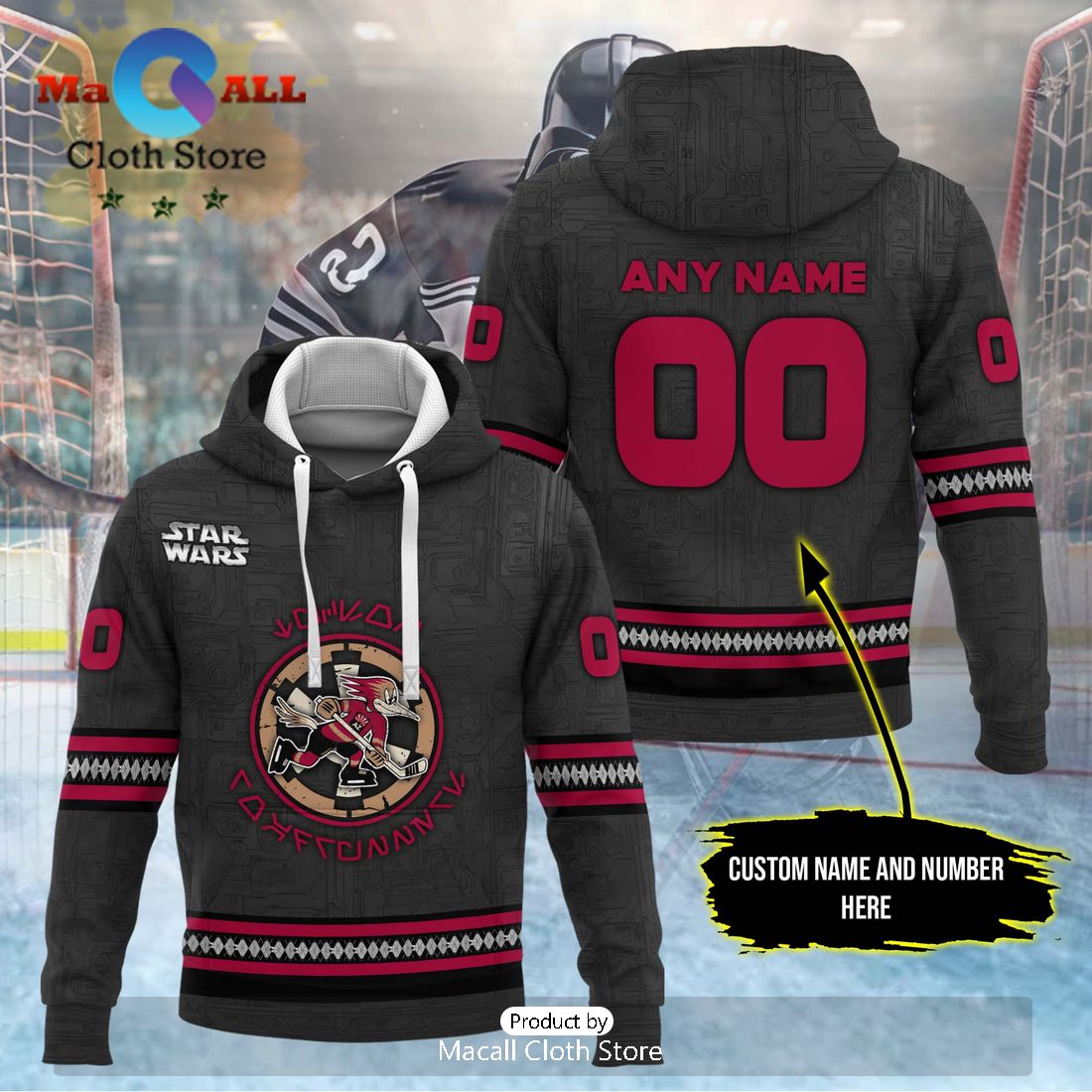 Personalized AHL Tucson Roadrunners 2024 Black Hoodie