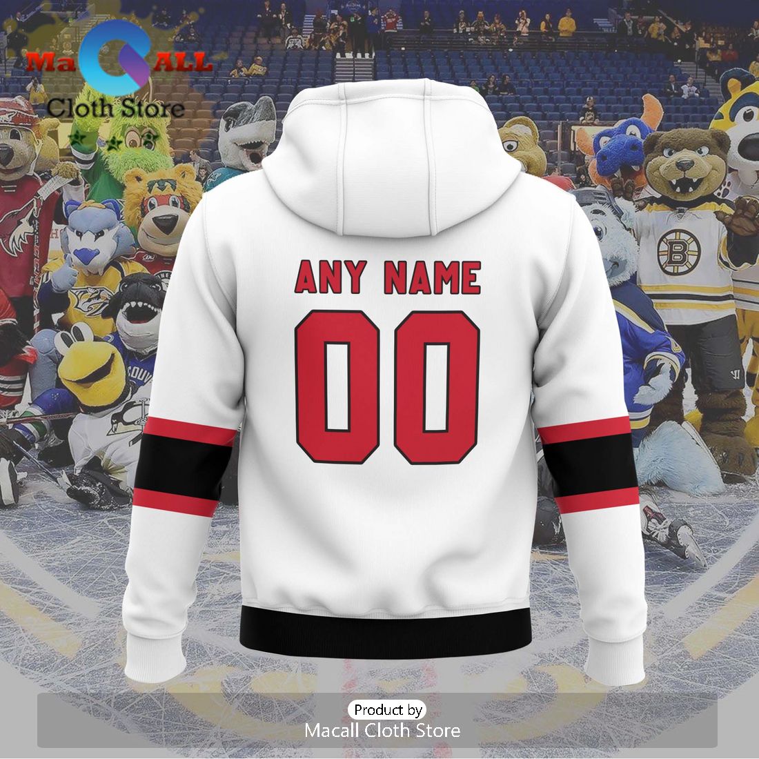 Personalized AHL Utica Comets 2024 White Hoodie