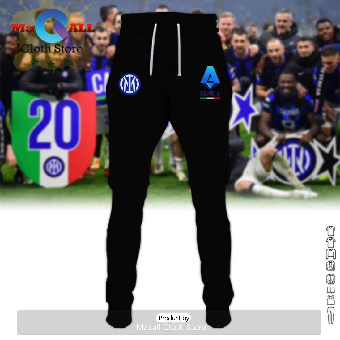 23-24 Campioni Inter Milan D’Italia Black Hoodie And Pants