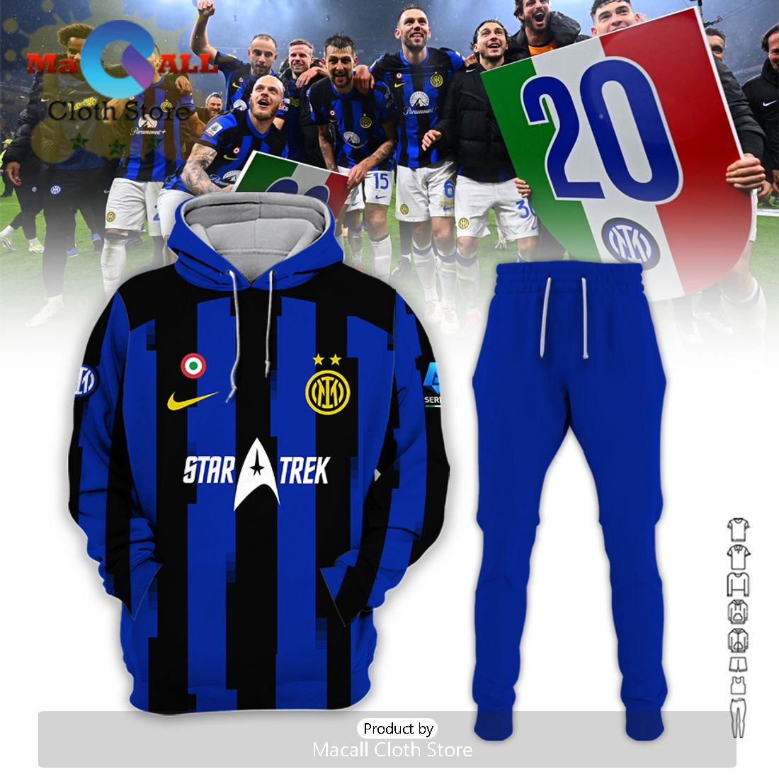 Inter Milan 23-24 Campioni D’Italia Special Clothes Hoodie And Pants