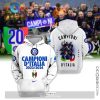 Serie A Champions Inter Milan All Over Printed White Hoodie And Pants