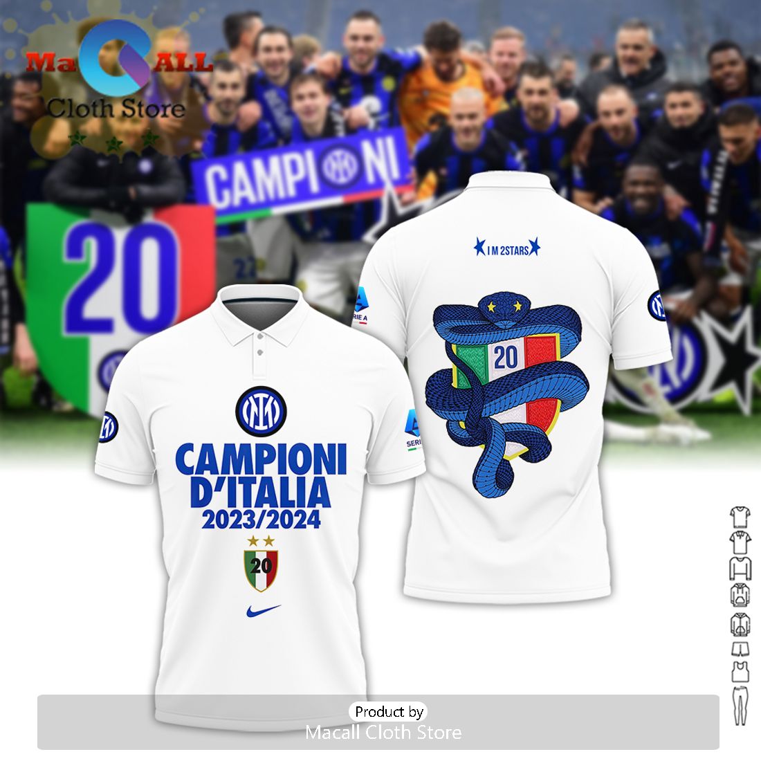 D’Italia Inter Milan 23-24 Campioni Special White Polo
