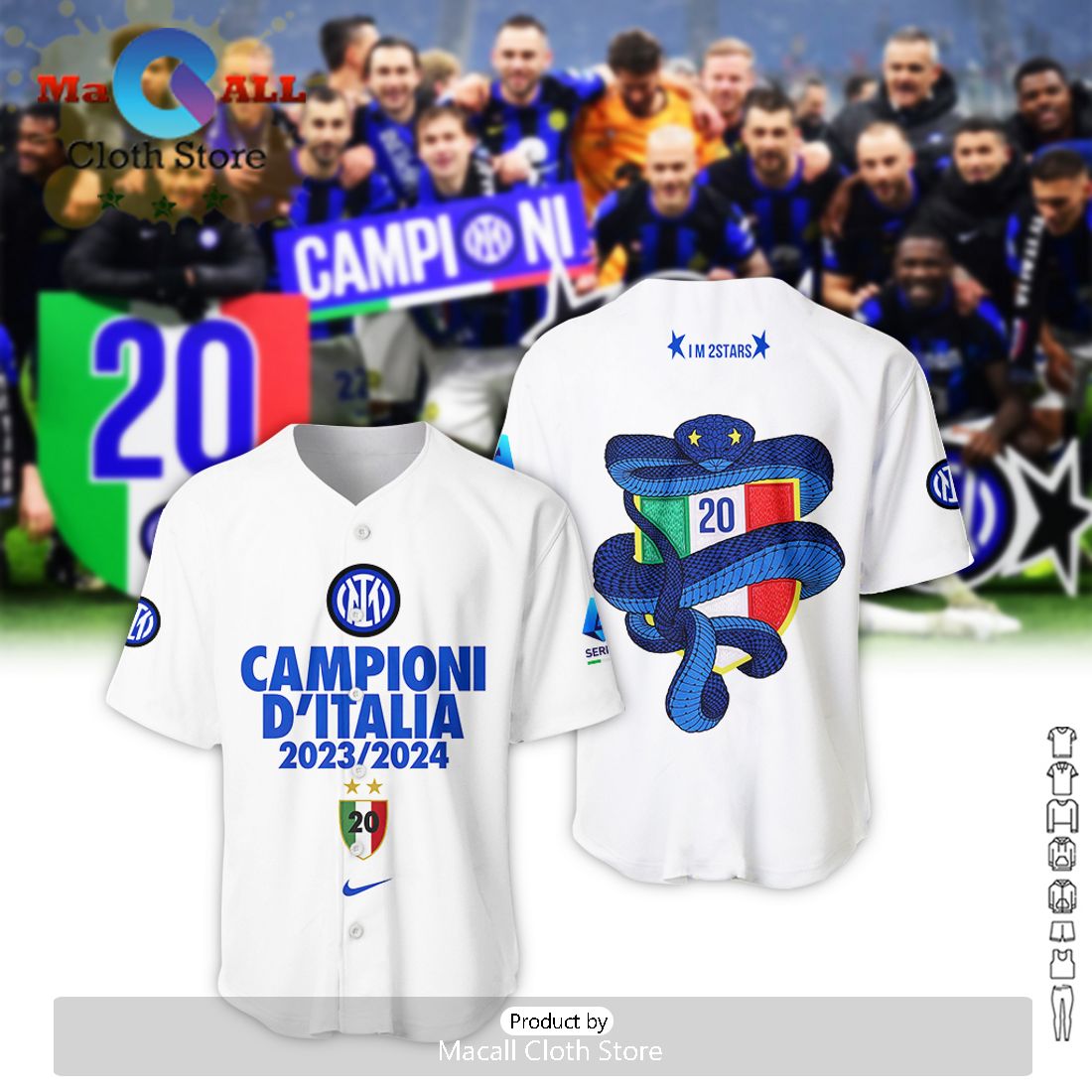 D’Italia Inter Milan 23-24 Campioni Special White Baseball Jersey