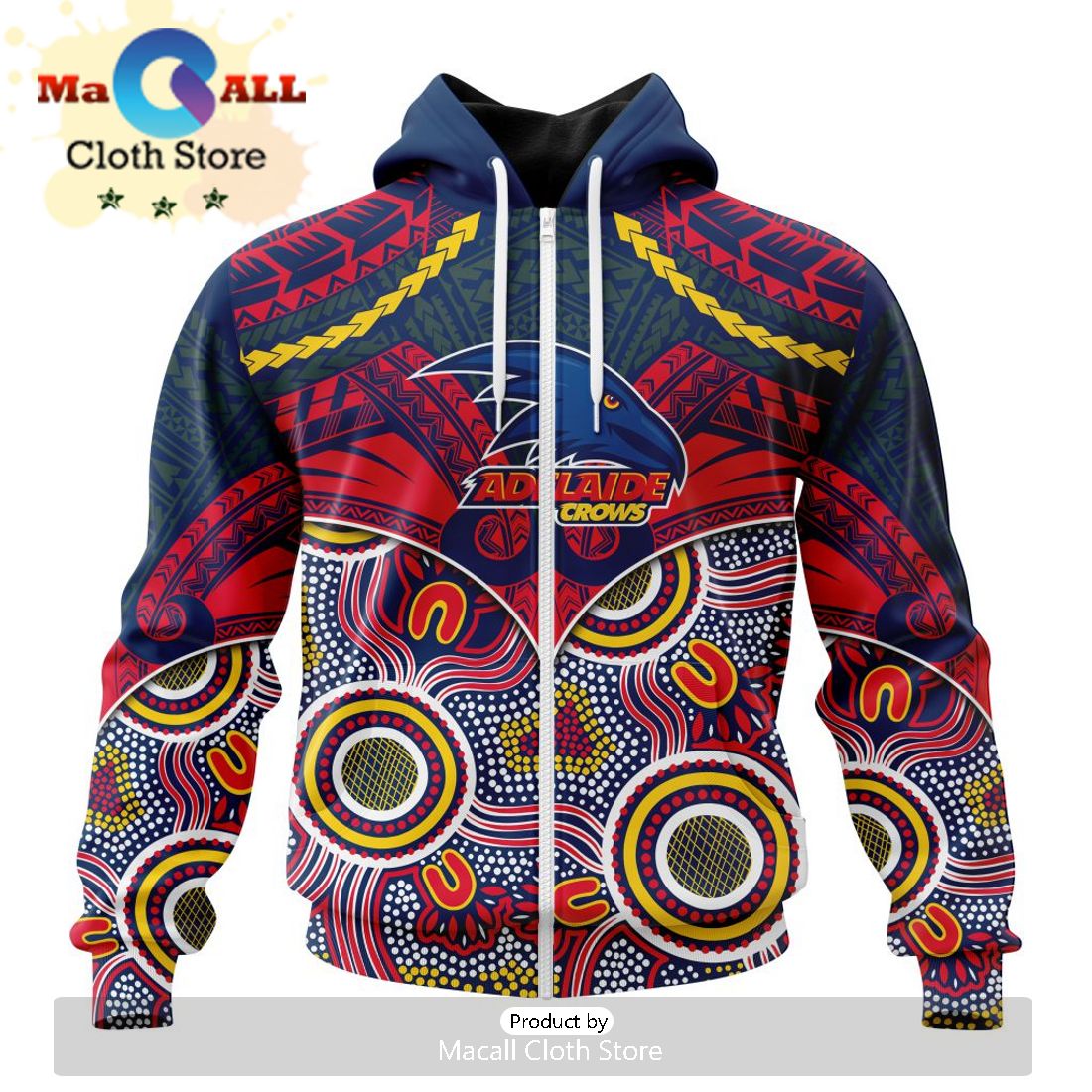 AFL Adelaide Crows Special Indigenous Mix Polynesian Hoodie