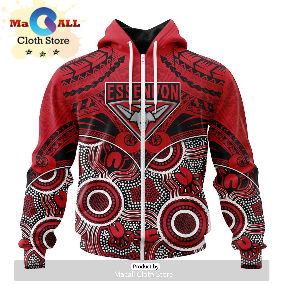 AFL Essendon Football Club Special Indigenous Mix Polynesian Hoodie