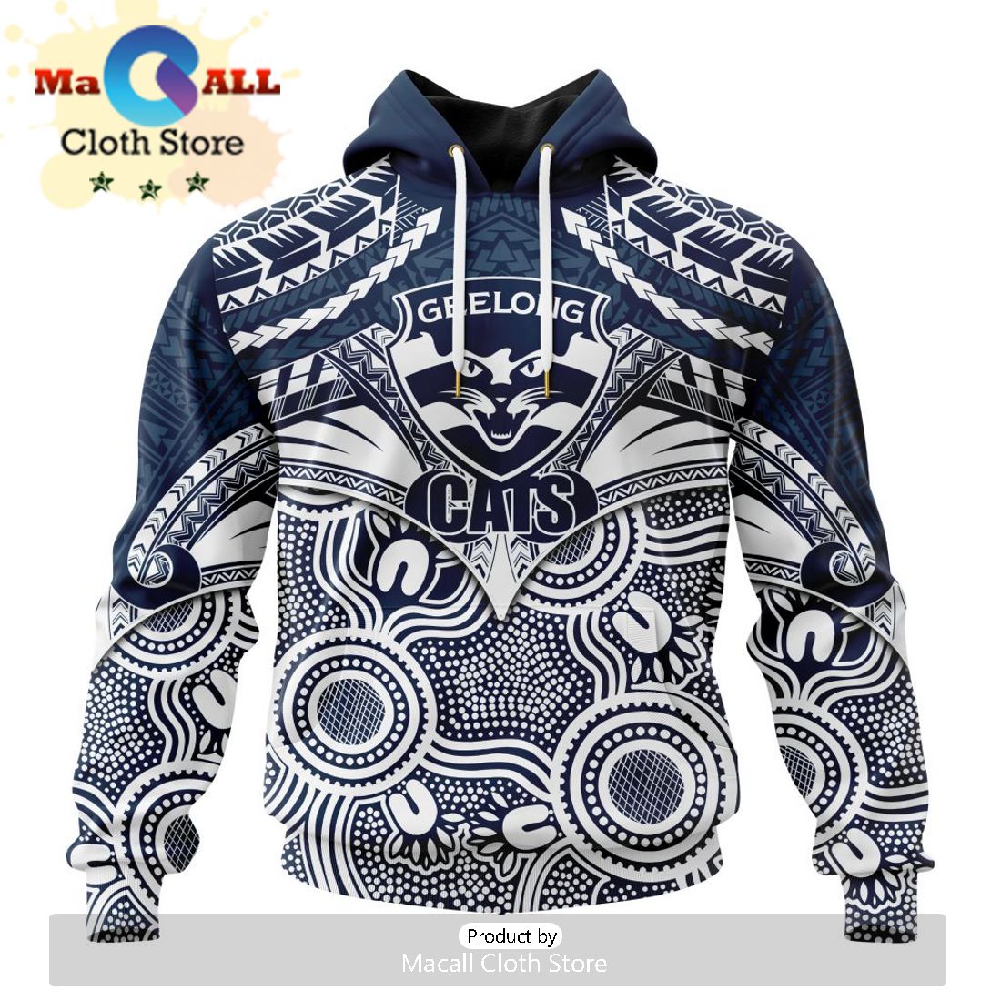 AFL Geelong Cats Special Indigenous Mix Polynesian Hoodie