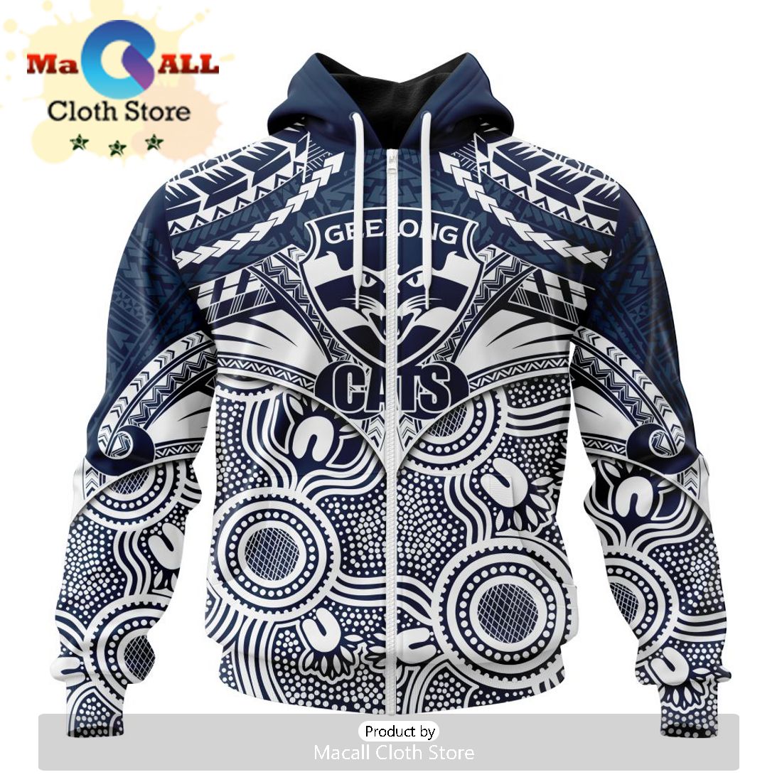 AFL Geelong Cats Special Indigenous Mix Polynesian Hoodie