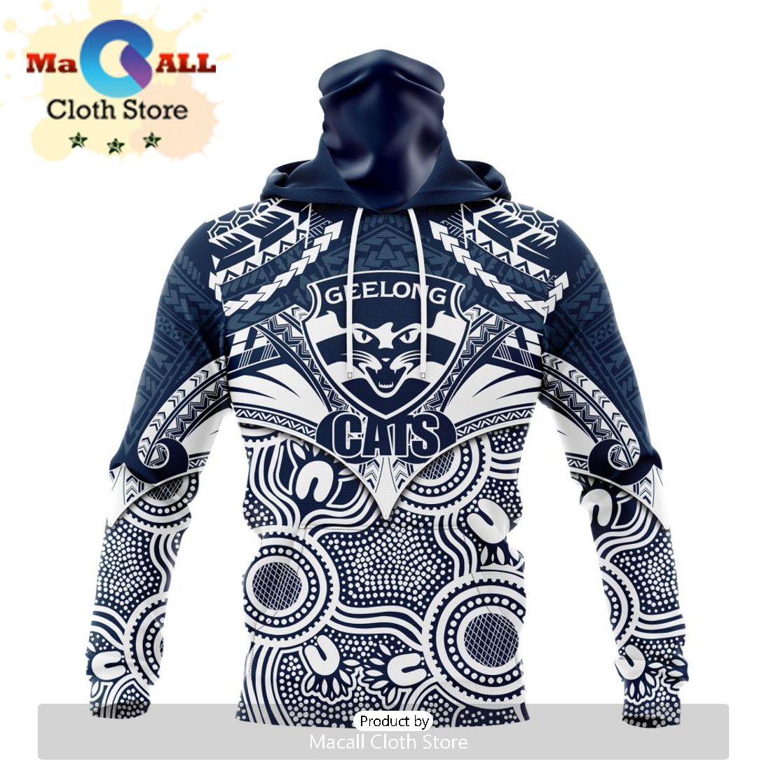 AFL Geelong Cats Special Indigenous Mix Polynesian Hoodie