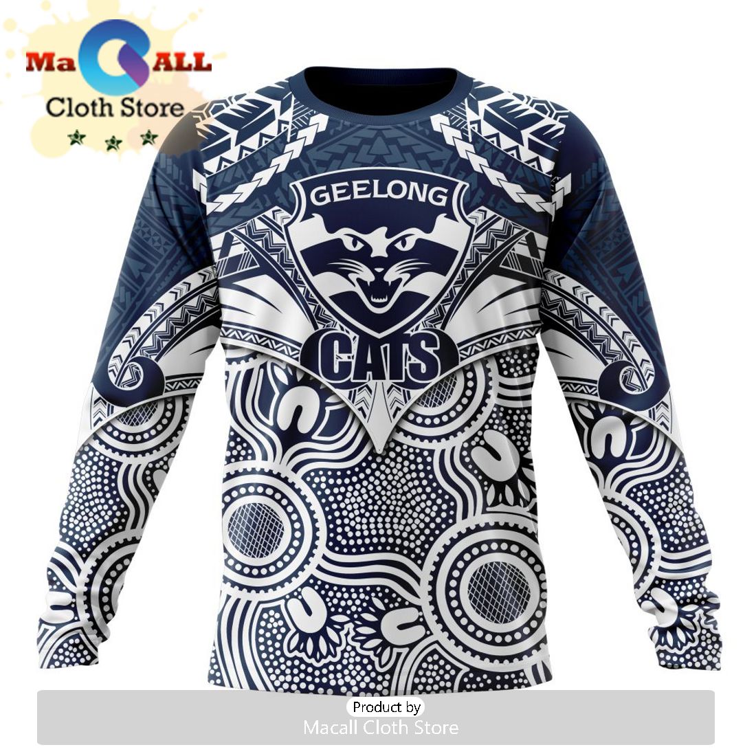 AFL Geelong Cats Special Indigenous Mix Polynesian Hoodie
