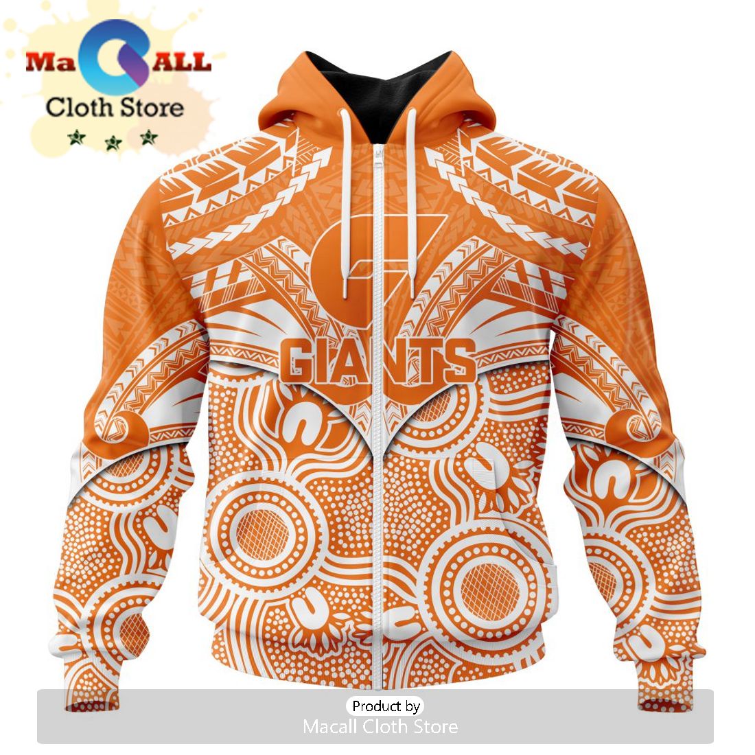 AFL Greater Western Sydney Giants Special Indigenous Mix Polynesian Hoodie