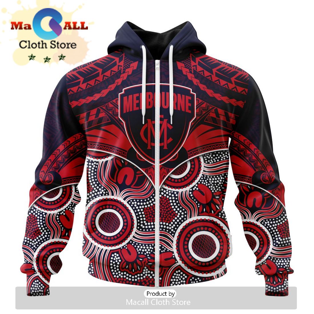 AFL Melbourne Football Club Special Indigenous Mix Polynesian Hoodie