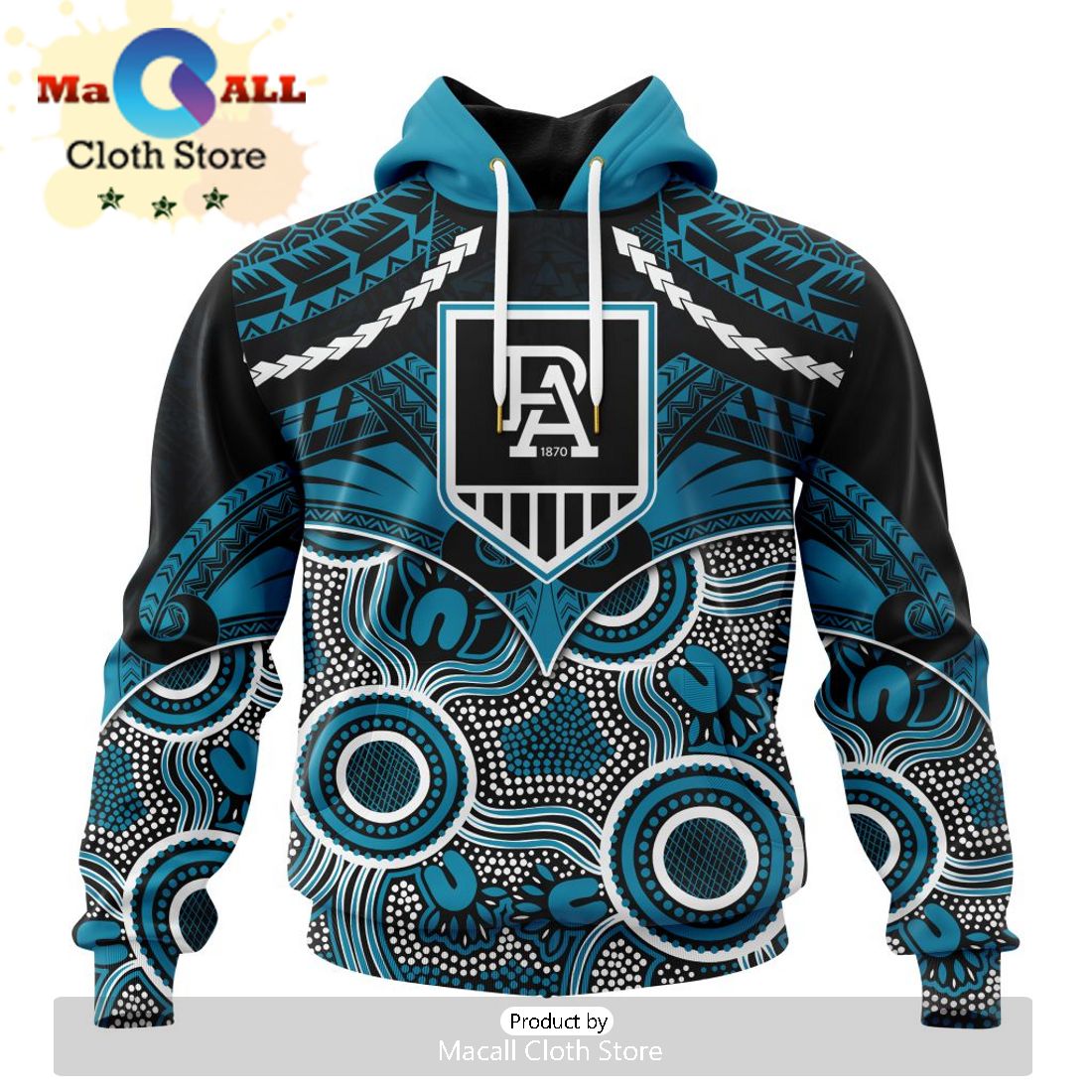 AFL Port Adelaide Football Club Special Indigenous Mix Polynesian Hoodie