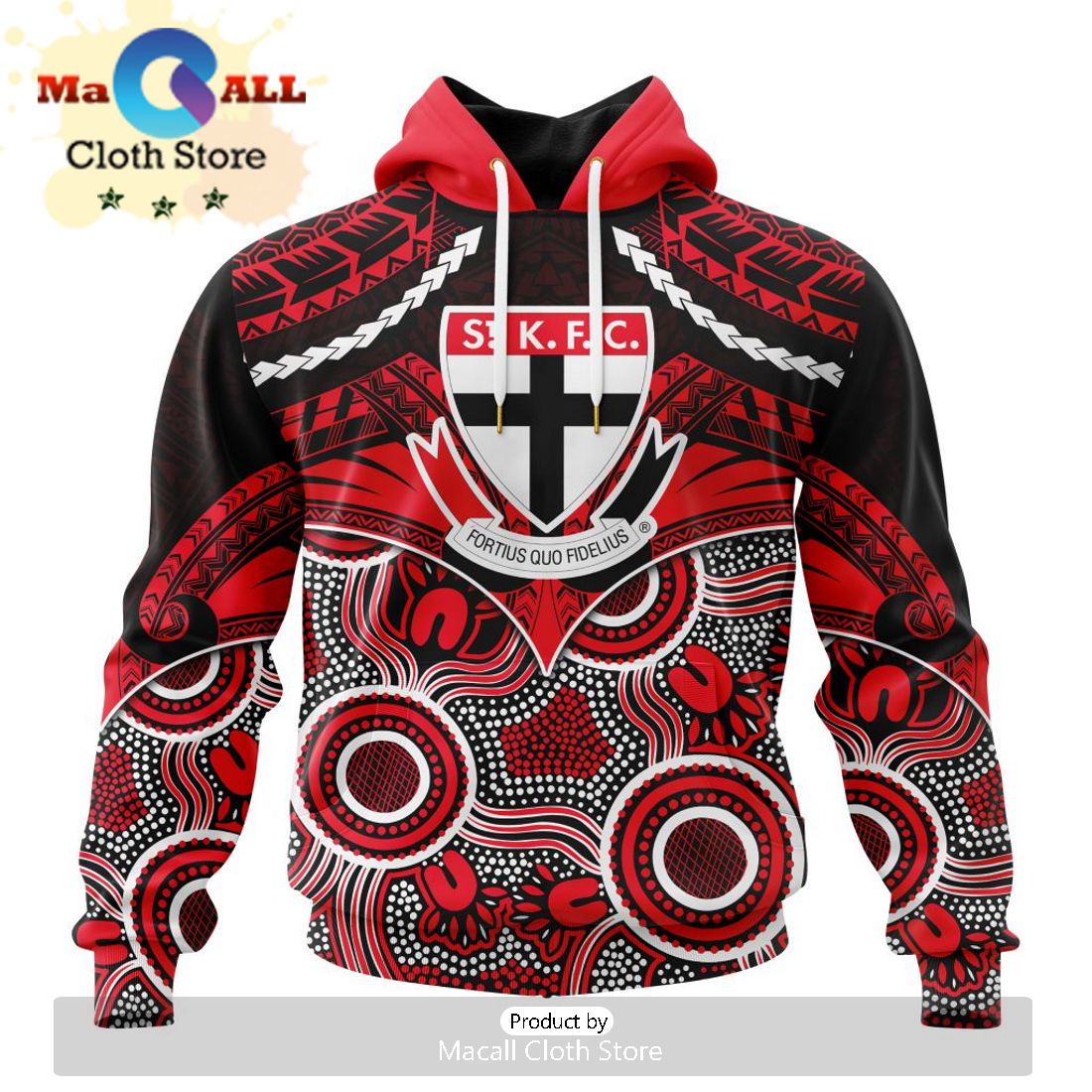 AFL St Kilda Football Club Special Indigenous Mix Polynesian Hoodie